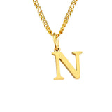 Beach Luxe 26 Letters All-Match 14K Stainless Steel Necklace Necklace N Gold