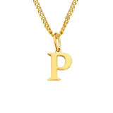 Beach Luxe 26 Letters All-Match 14K Stainless Steel Necklace Necklace P Gold