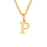 Beach Luxe 26 Letters All-Match 14K Stainless Steel Necklace Necklace P Rose Gold