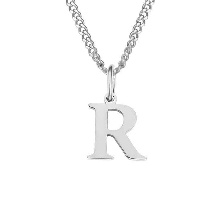 Beach Luxe 26 Letters All-Match 14K Stainless Steel Necklace Necklace R Stainless Steel Color