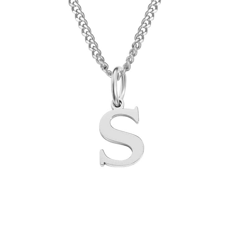 Beach Luxe 26 Letters All-Match 14K Stainless Steel Necklace Necklace S Stainless Steel