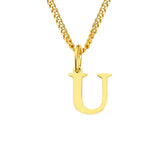 Beach Luxe 26 Letters All-Match 14K Stainless Steel Necklace Necklace U Gold