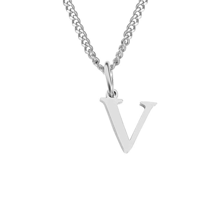 Beach Luxe 26 Letters All-Match 14K Stainless Steel Necklace Necklace V Stainless Steel