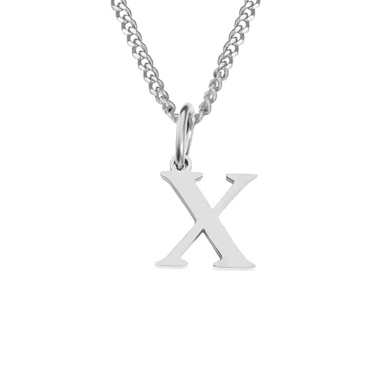 Beach Luxe 26 Letters All-Match 14K Stainless Steel Necklace Necklace X Stainless Steel Color