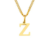 Beach Luxe 26 Letters All-Match 14K Stainless Steel Necklace Necklace Z Gold