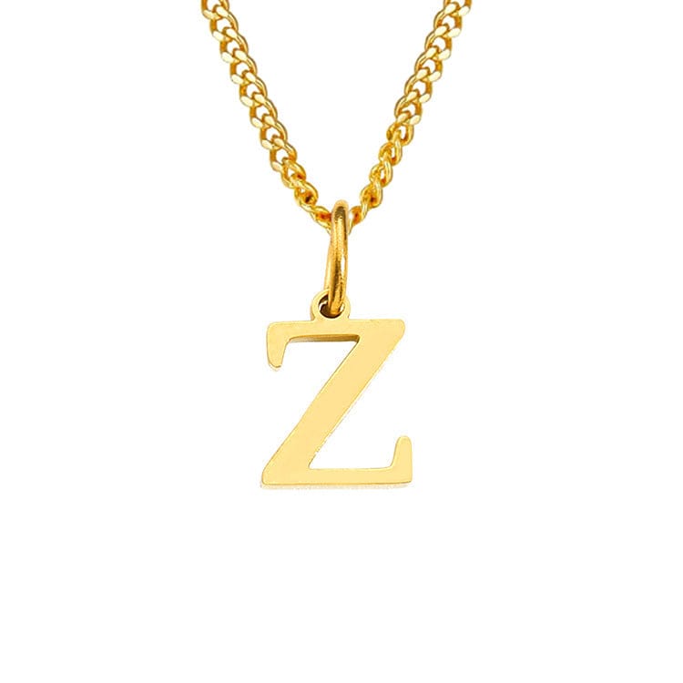 Beach Luxe 26 Letters All-Match 14K Stainless Steel Necklace Necklace Z Gold