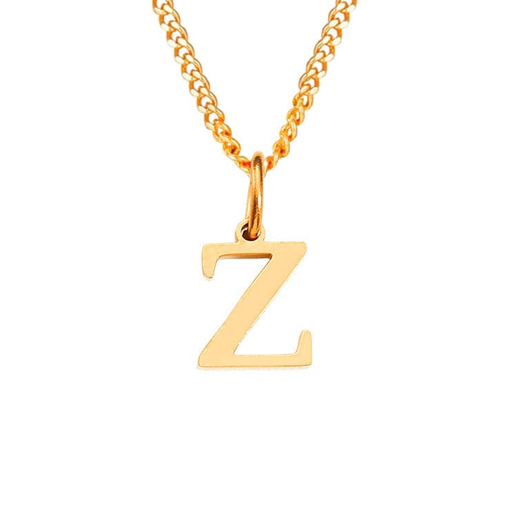Beach Luxe 26 Letters All-Match 14K Stainless Steel Necklace Necklace Z Rose Gold