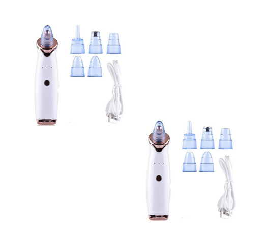 Beach Luxe Blackhead Instrument Electric Suction Facial Washing Instrument Beauty Acne Cleaning Blackhead Suction Instrument Health and Beauty White 2pcs
