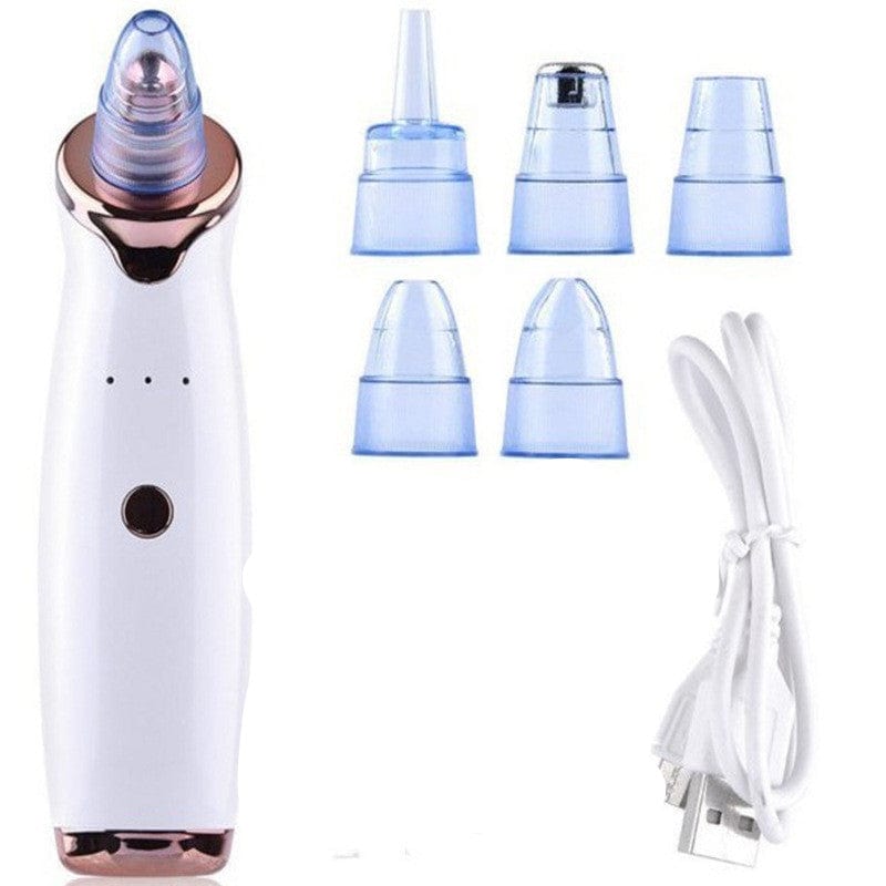 Beach Luxe Blackhead Instrument Electric Suction Facial Washing Instrument Beauty Acne Cleaning Blackhead Suction Instrument Health and Beauty White