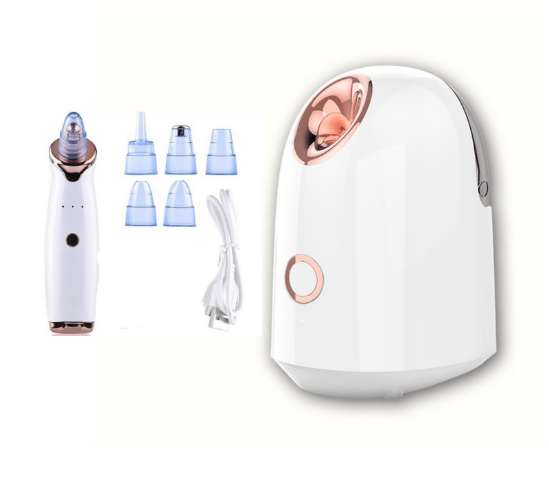 Beach Luxe Blackhead Instrument Electric Suction Facial Washing Instrument Beauty Acne Cleaning Blackhead Suction Instrument Health and Beauty White Set