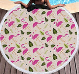 Beach Luxe Flamingo round beach towel 2 style / 150x150cm