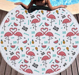 Beach Luxe Flamingo round beach towel 3 style / 150x150cm