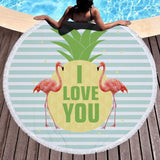 Beach Luxe Flamingo round beach towel 4 style / 150x150cm