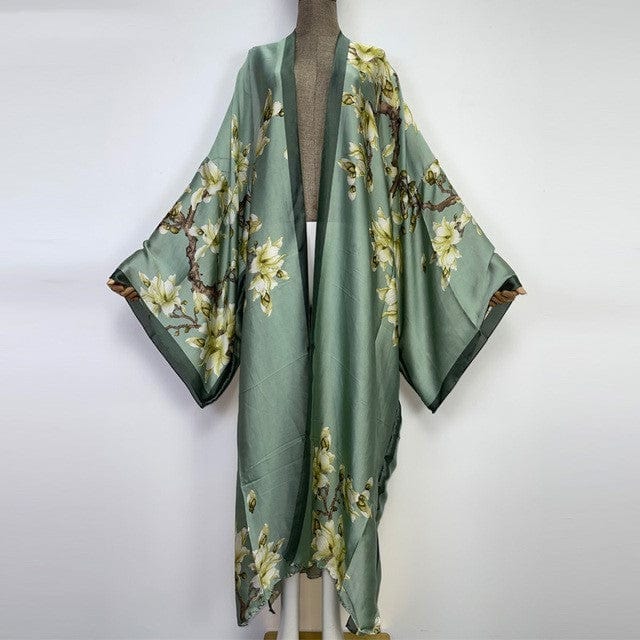 Beach Luxe Kimonos Verano Women Print Long Sleeve Cardigan Fem Dress Style3 / OneSize