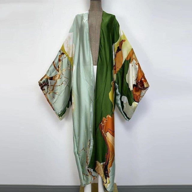 Beach Luxe Kimonos Verano Women Print Long Sleeve Cardigan Fem Dress Style5 / OneSize