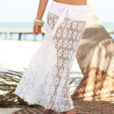 Beach Luxe Lace Beach Skirt Solid Beach Bikini Clothing