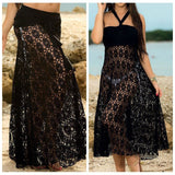 Beach Luxe Lace Beach Skirt Solid Beach Bikini Clothing