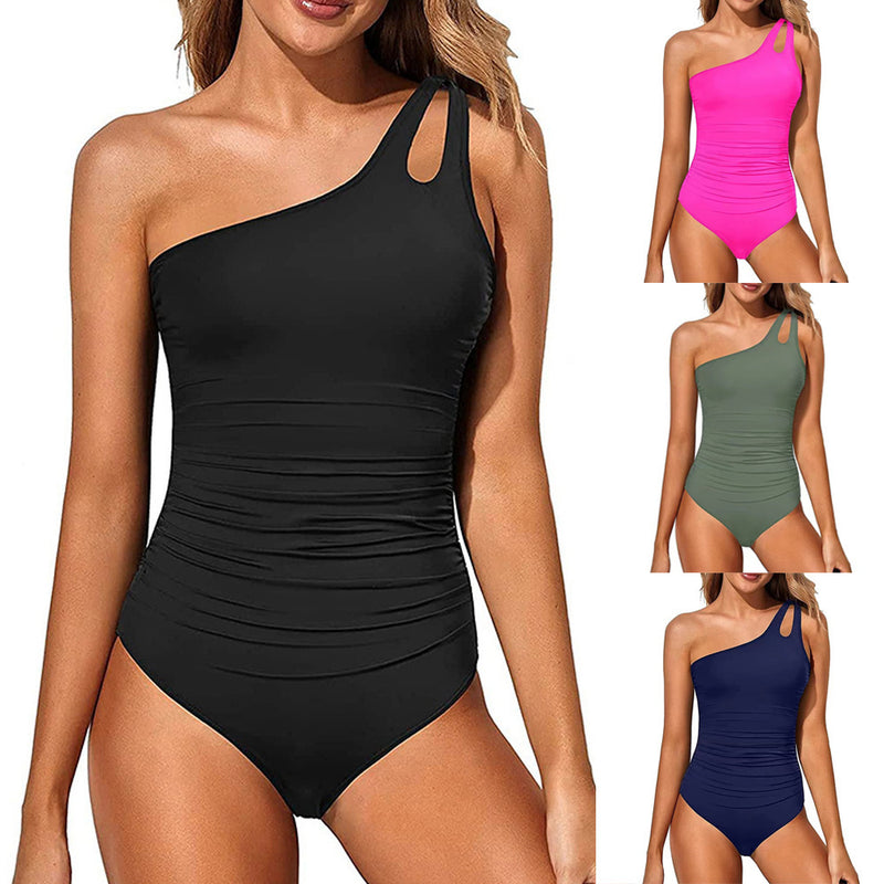 New One-Shoulder Monokini Swimsuit - Backless Design