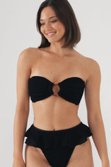 Montce | Black Crochet Tori Bandeau Bikini Top
