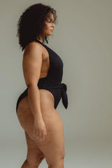 Montce | Black Rib Tropez Tie-Up One-Piece