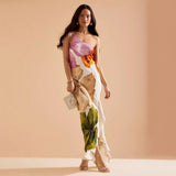 Oblique One Shoulder Ruffle Flower Dress