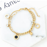 Multi-layer Pendant Gold Bracelet