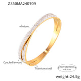 Double-layer Twin Titanium Steel Plated 18K Real Gold Inlaid Bracelet