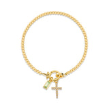 Moon Stone Love Knot Plated 18K Gold Bracelet