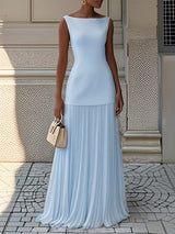 Solid Colour Sleeveless Dress