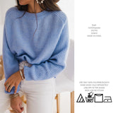 Milk Blue Bedford Cord Sweater Women's Round-collar Long-sleeve Knitwear