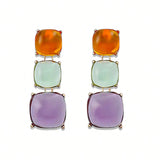 Geometric Candy Clavicle Necklace And Earrings