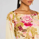 Printed Long Sleeve Floral Dress