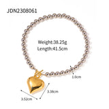 Color Matching Ornament Stainless Steel Heart Necklace