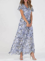 Women's Fashion Print Dress With Waist Tucked In