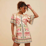 Crew Neck Printed Dress