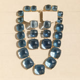 Geometric Candy Clavicle Necklace And Earrings