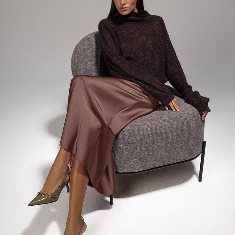 Satin Brown Skirt