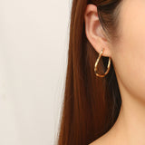 Twisted Wire U-shaped Earring Eardrop Titanium Steel