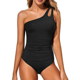 New One-Shoulder Monokini Swimsuit - Backless Design