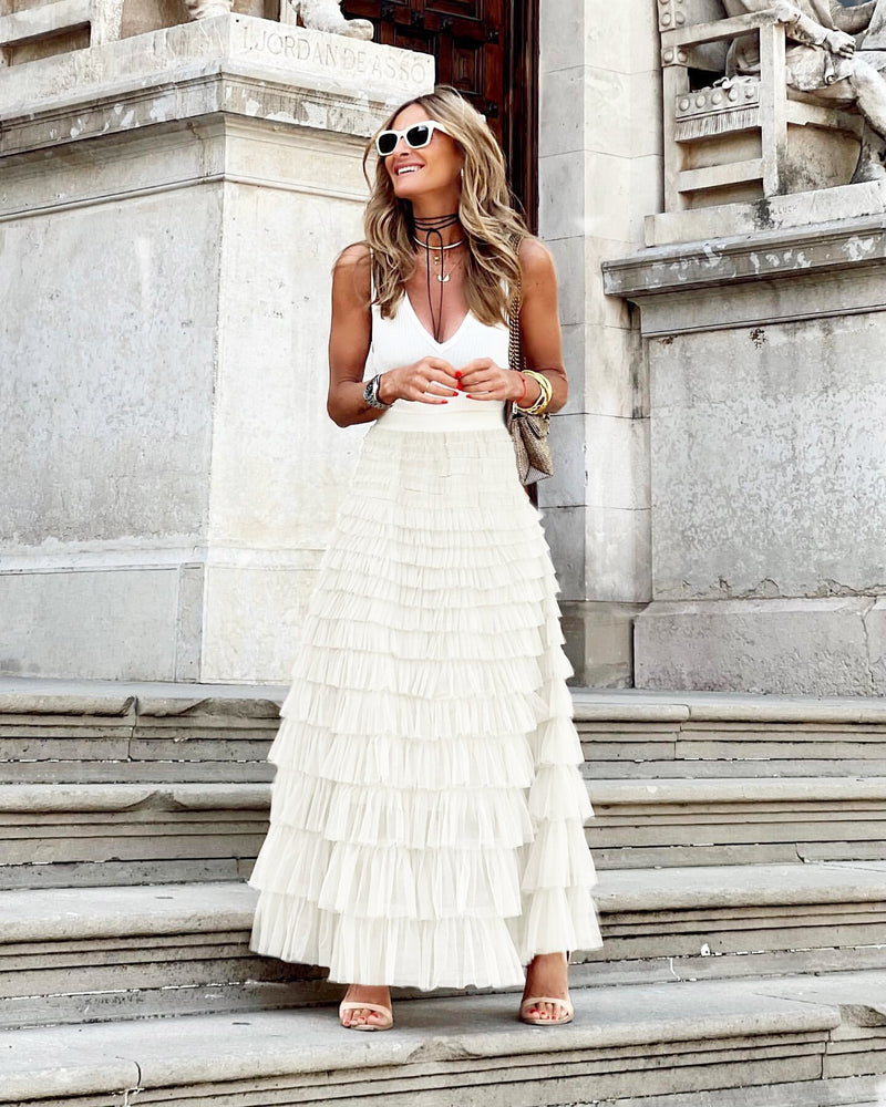 Sarah Ruffles Sarah || Layered Ruffles Cake Skirt – Beach Luxe