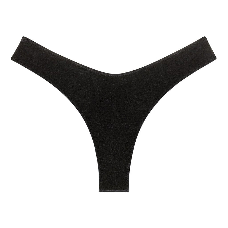 Montce Black Velvet Added Coverage Lulu (Zig-Zag Stitch) Bikini Bottom Bikini Bottom
