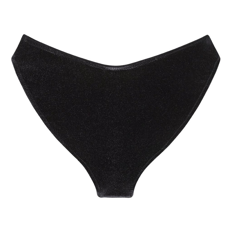 Montce Black Velvet Added Coverage Lulu (Zig-Zag Stitch) Bikini Bottom Bikini Bottom