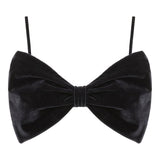 Montce Black Velvet Devin Bow Variation Bikini Top Bikini Top