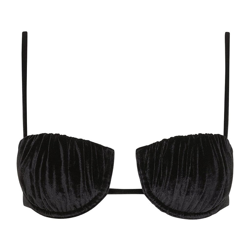 Montce Black Velvet Petal Bikini Top Bikini Top