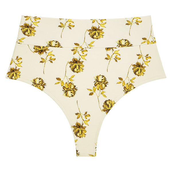 Montce Gold Filigree Added Coverage High Rise Bikini Bottom Bikini Bottom