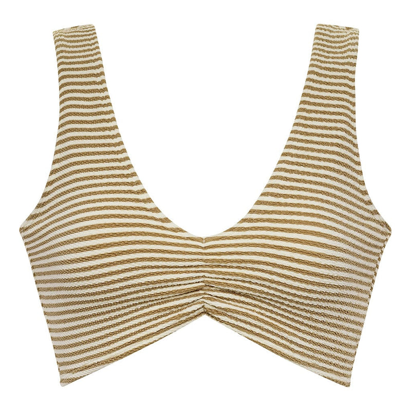 Montce Neutral Stripe Kim Variation Top Bikini Top