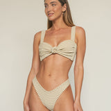 Montce Neutral Stripe Lulu Bikini Bottom Bikini Bottom