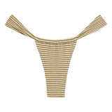 Montce Neutral Stripe Sandra Bikini Bottom Bikini Bottom