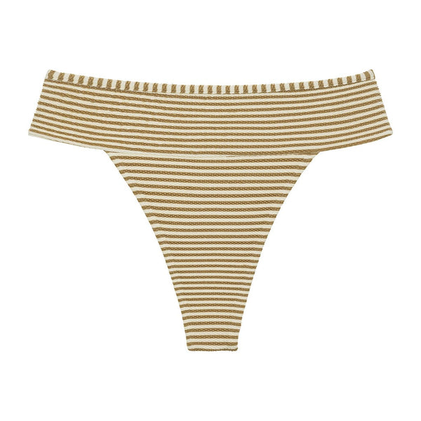 Montce Neutral Stripe Tamarindo Binded Bikini Bottom Bikini Bottom