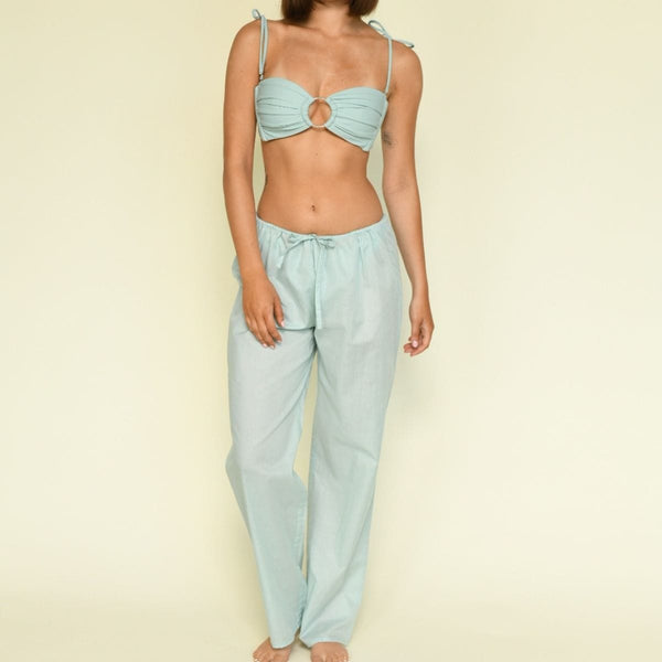 Montce Powder Blue Drawstring Pant Pant